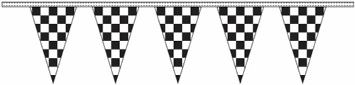 Black & White Checkered Pennant Streamers